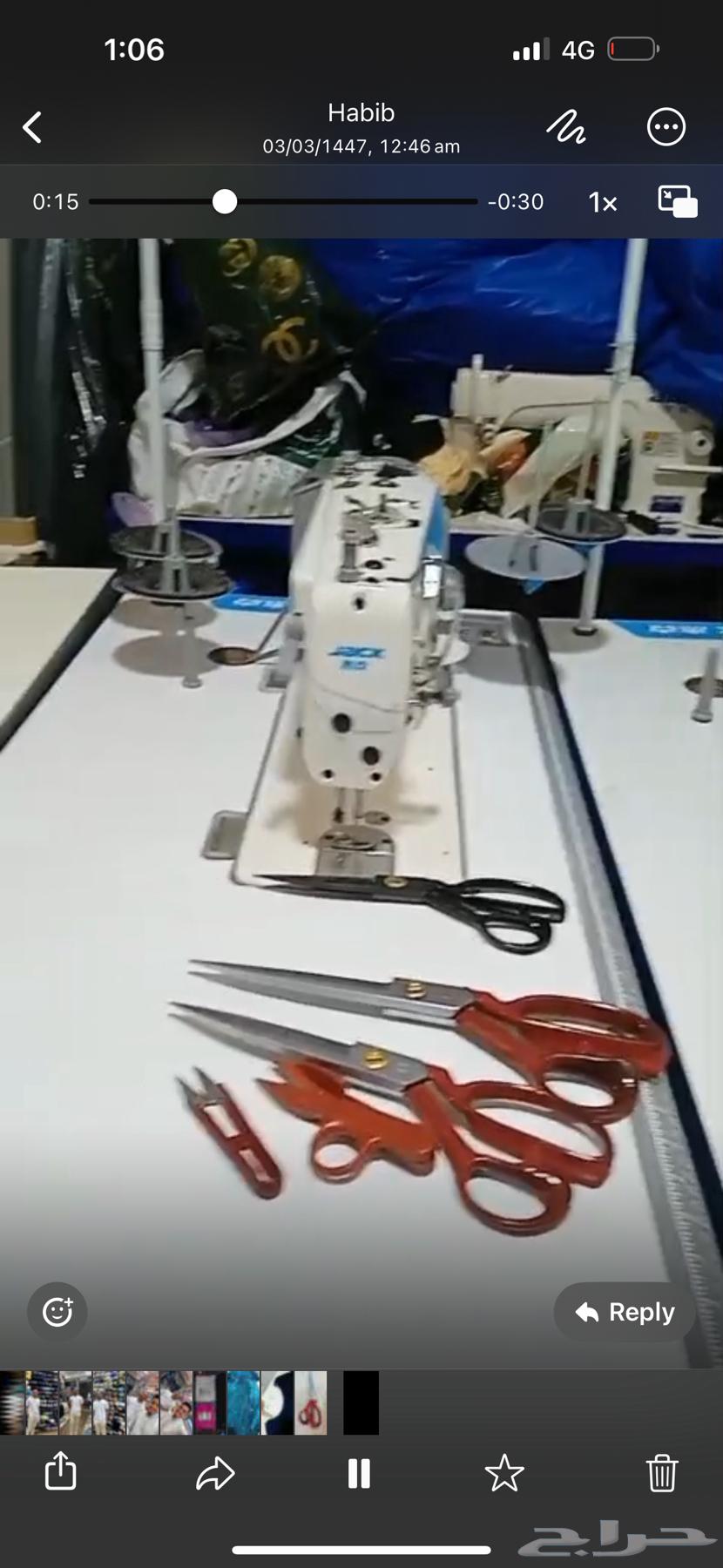 مكينة خياطة 4 وكاويه بخار 1 ومكينة أفور لوك 2 مشغل كامل للب64324982218369111