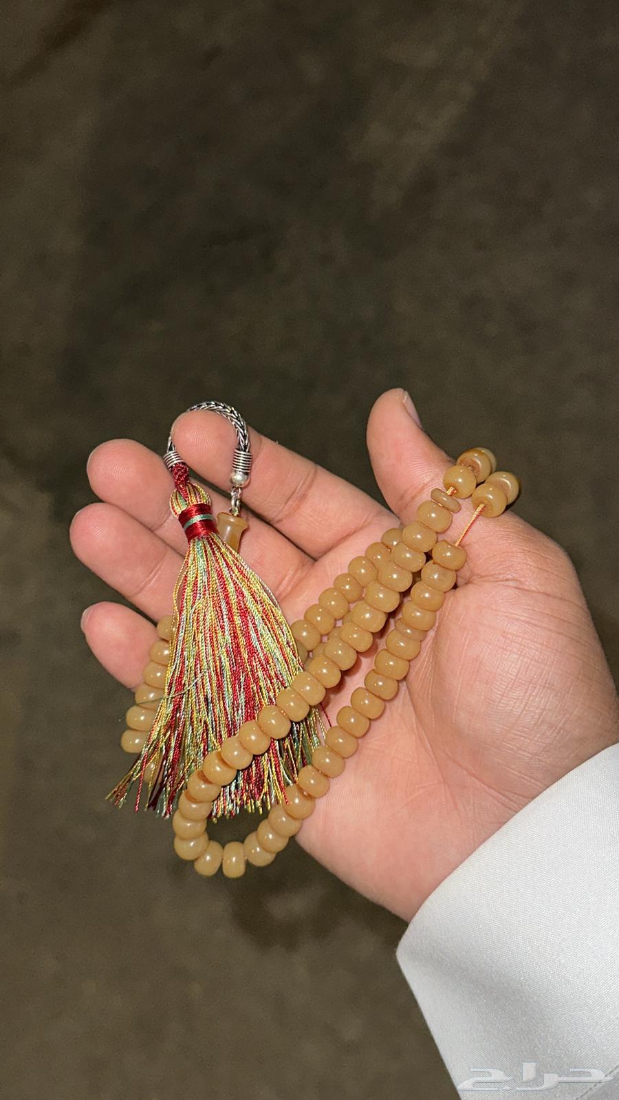 مسباح مسكي صب قديم مع فضه و كركوشه تفصيل64452617047937110