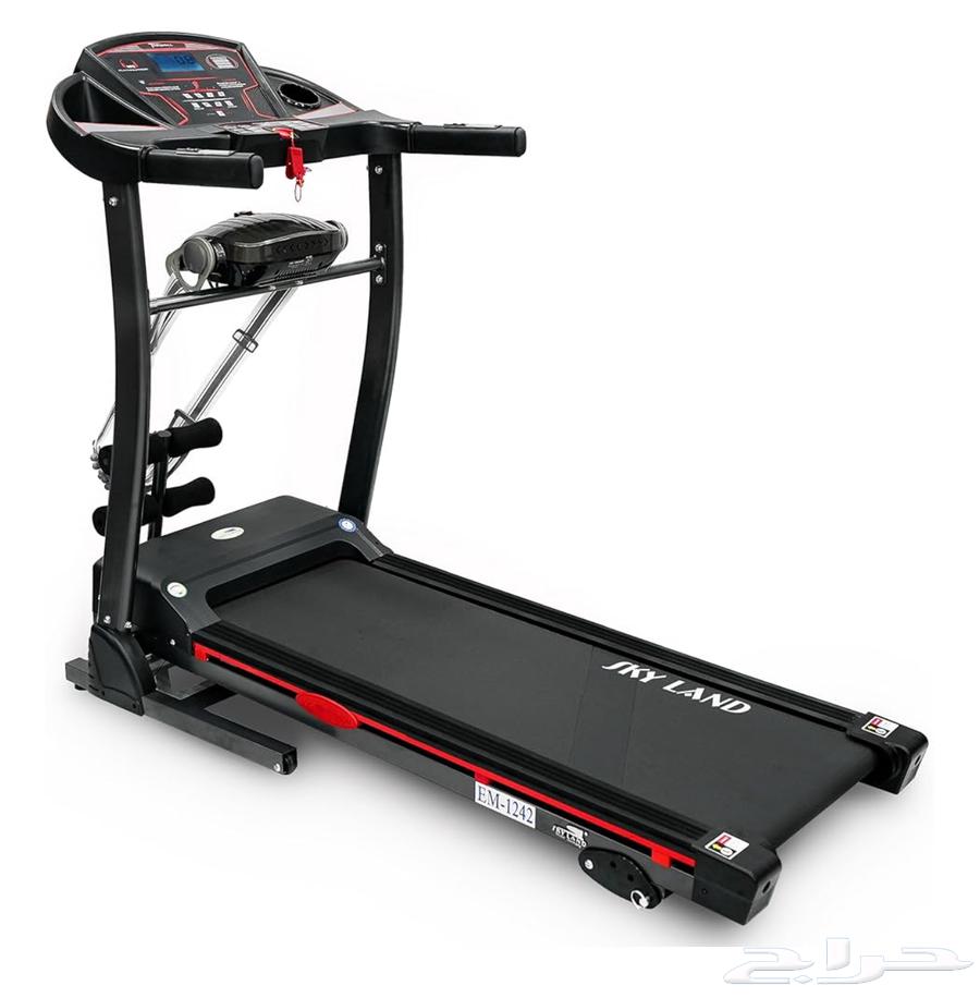 Electric treadmill with screen displaying calories, etc., and abdominal exercise machine with rack64338702146434110