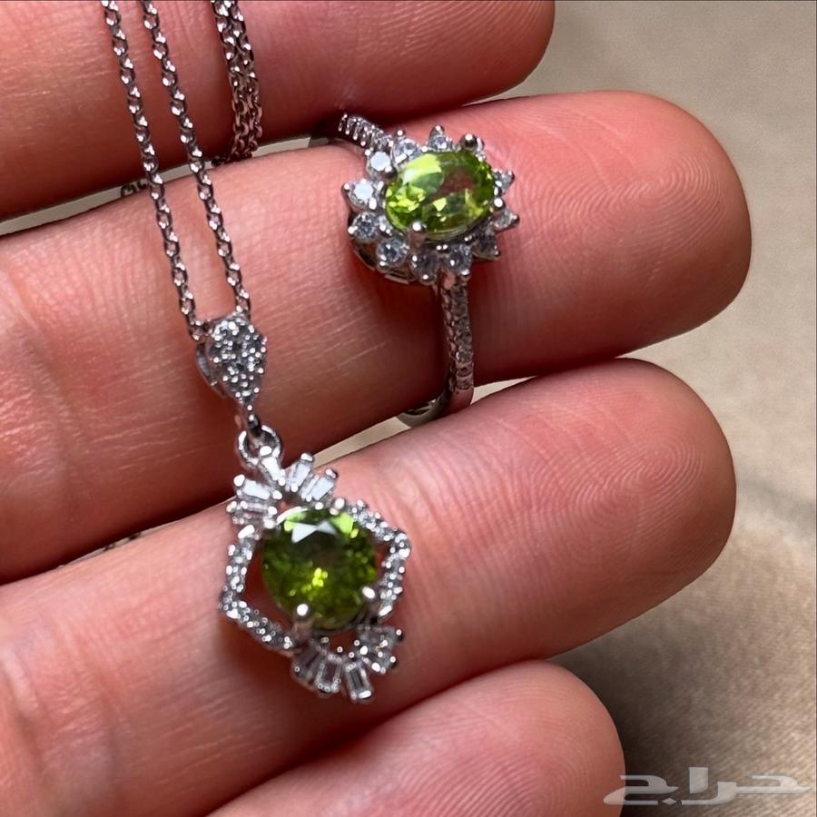 طقم نسائي فضةمطعم بالزركون والاحجار الكريمة64344956554115112