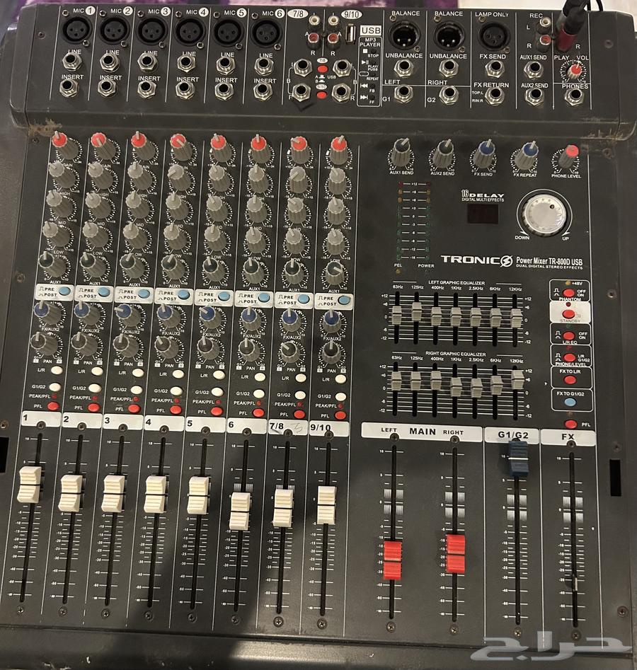 Two speakers and a sound mixer64337841249666112