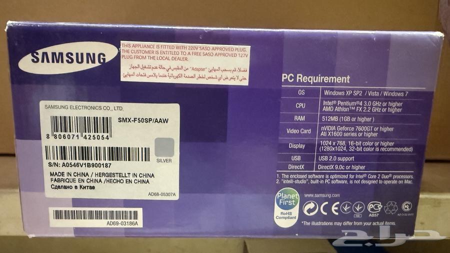 للبيع  كاميرا سامسونج SMX-F50SP AAW مستخدمة بحالة ممتازة64338972567426114