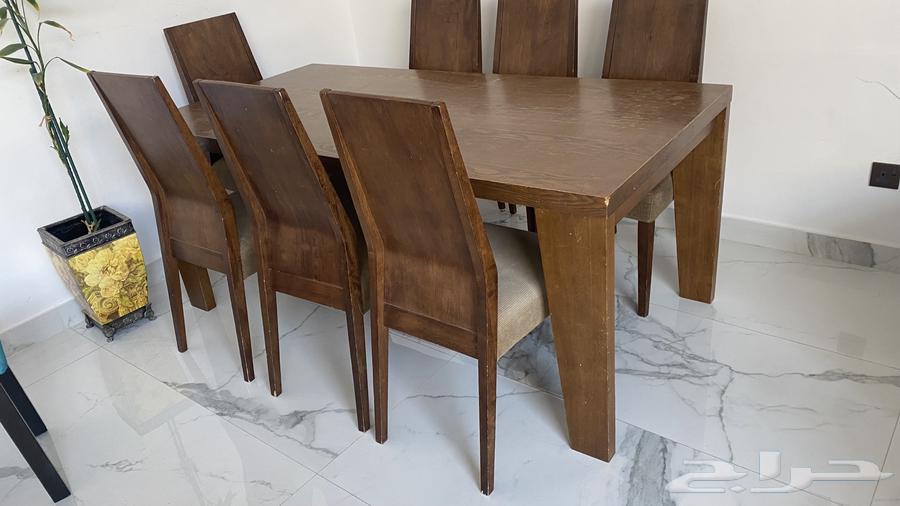 طاولة طعام بسبع كراسي مستعملة64341222260737112