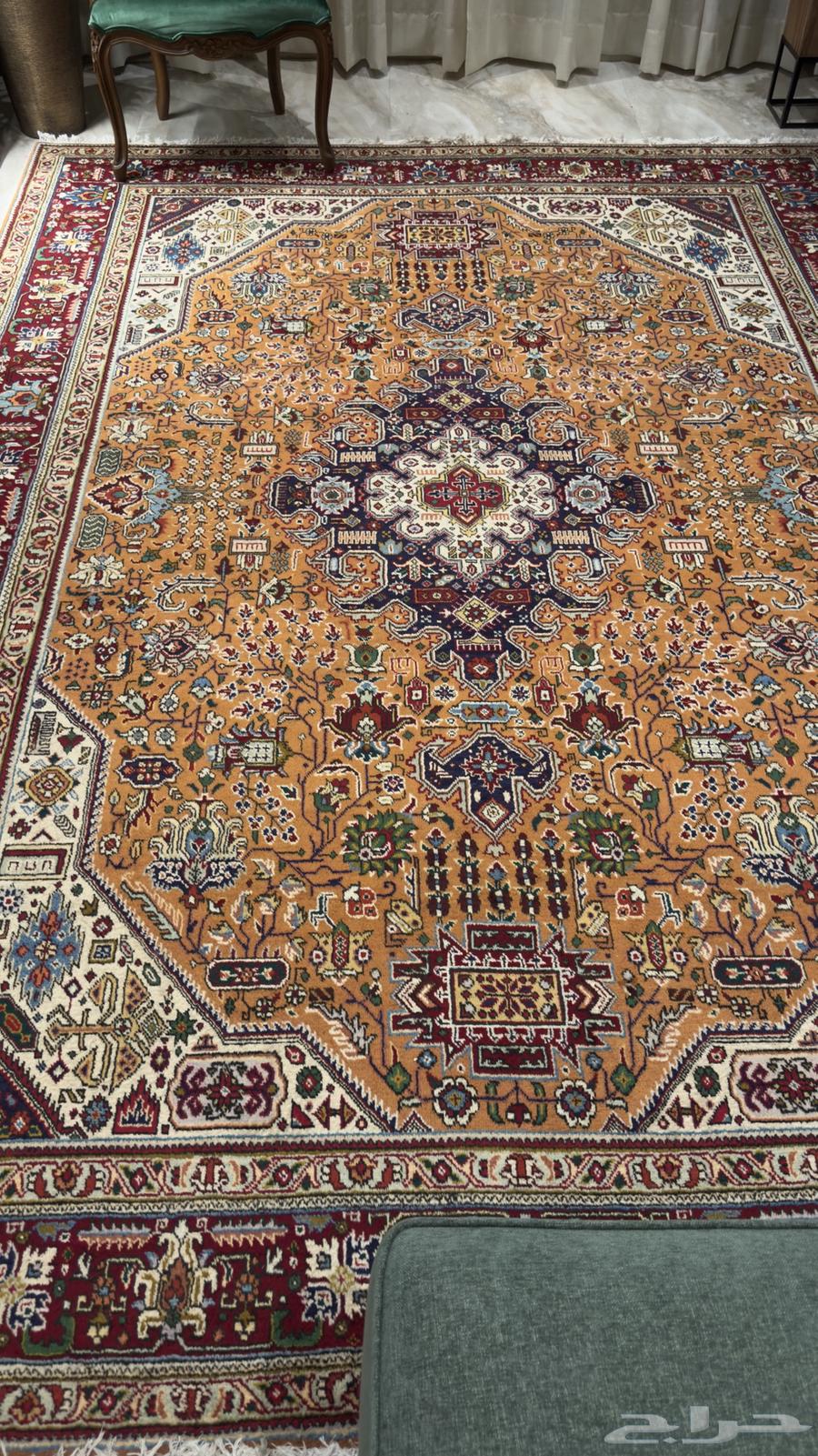 سجاد ايراني صوف ومكتبه خشب سنديان اصلي64350396294531110