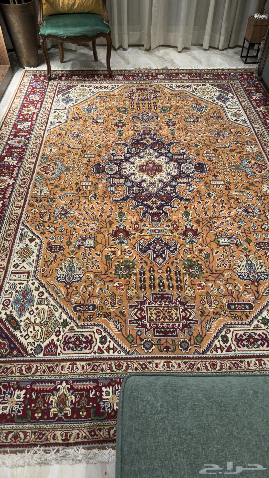 سجاد ايراني صوف ومكتبه خشب سنديان اصلي64350396294531111