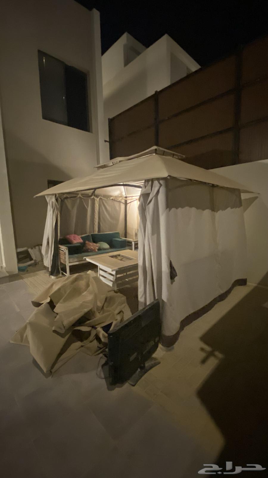 Garden tent for houses 4x3 with all accessories, seating areas and tables64362257296771114