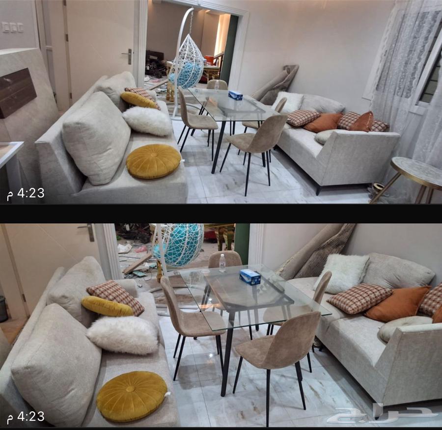 للبيع طقم كنب وطاوله طعام عدد4اسخاص زجاج64357041513602112