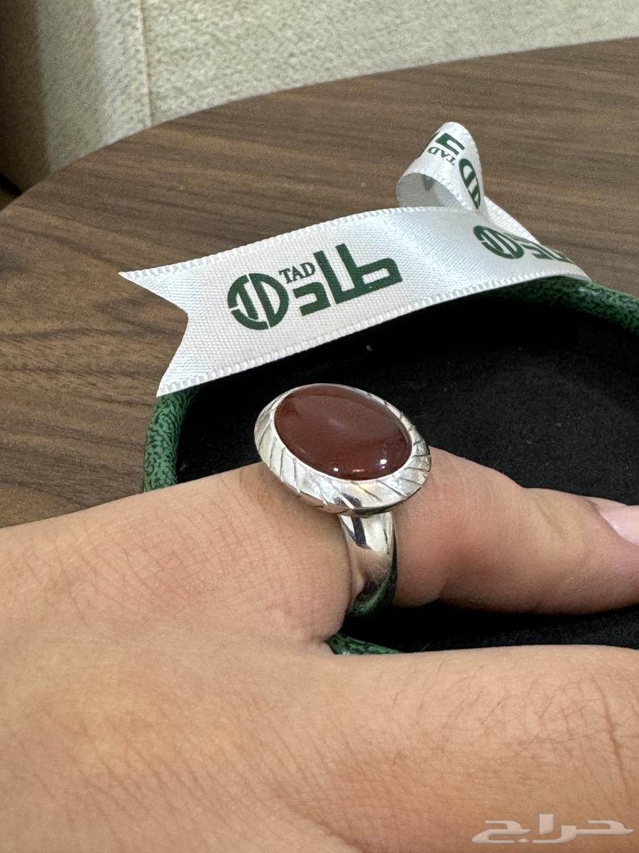 خاتم ملكي فاخر عقيق يماني من مجوهرات طاد64356442571265112