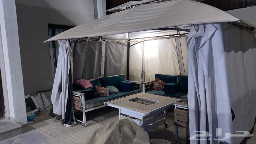 Garden tent for houses 4x3 with all accessories, seating areas and tables64362257296771112