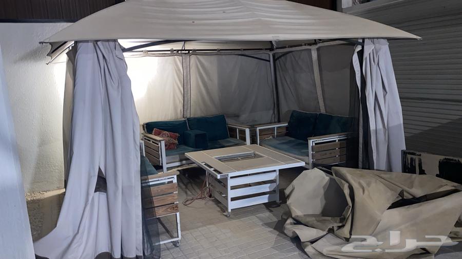 Garden tent for houses 4x3 with all accessories, seating areas and tables64362257296771111