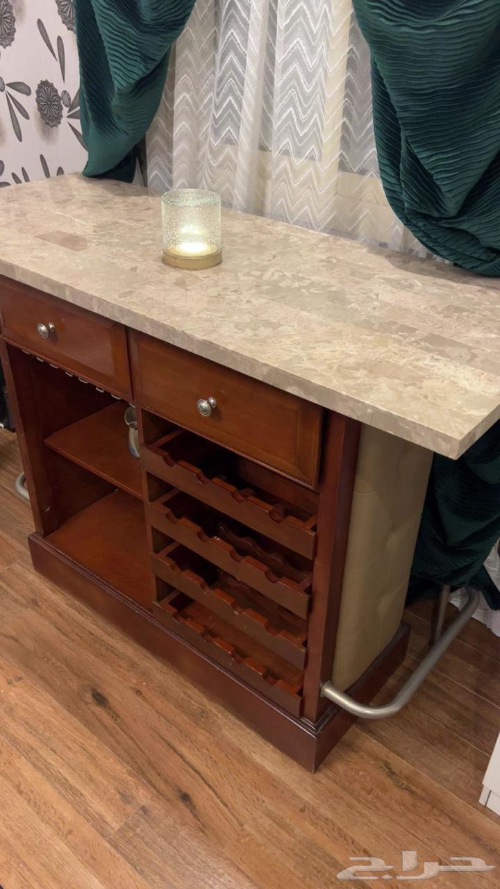 بار للقهوة مصنوع من الخشب الفاخر مع سطح من الرخام الصلب64359331848194110