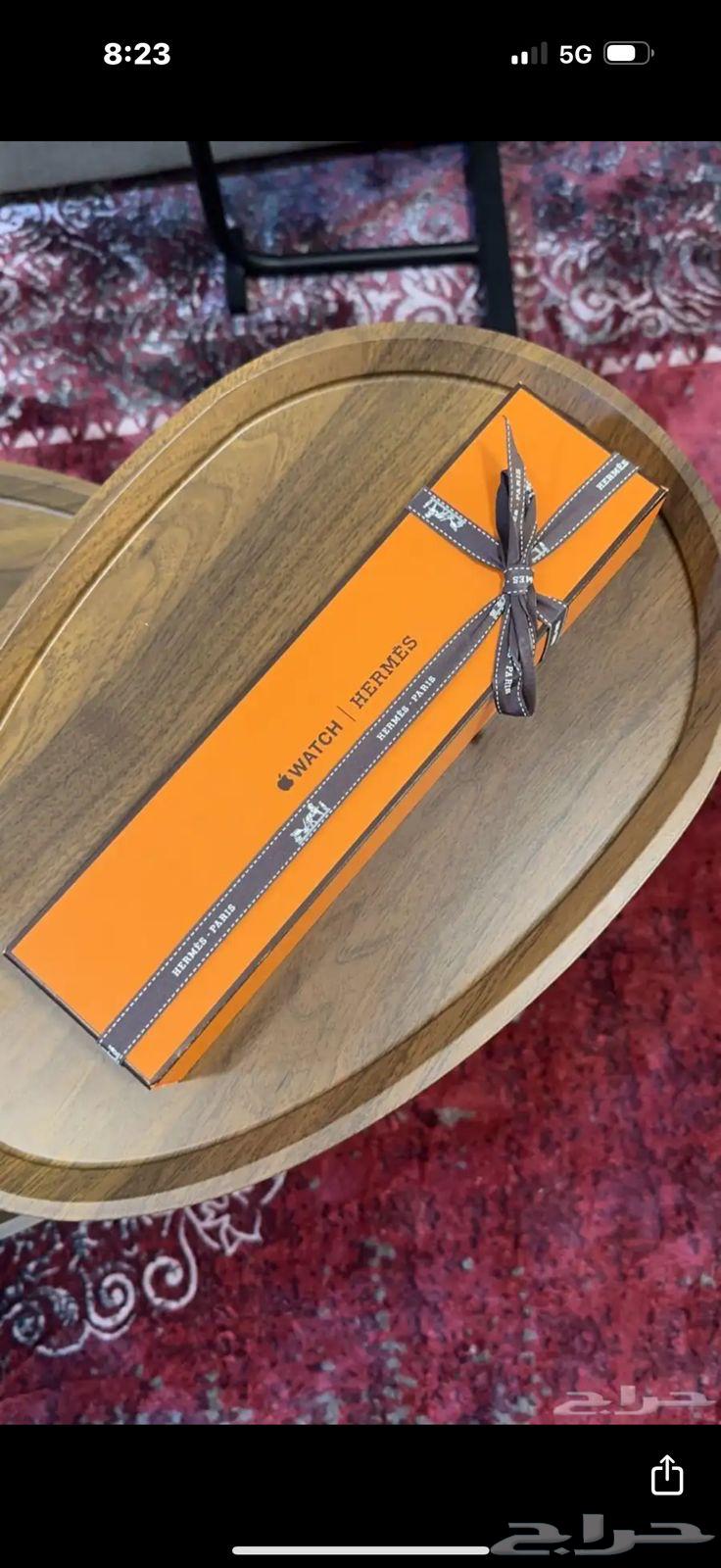 ساعة هيرميس الاصلية ستيل سيريس 8 مقاس 45 نسخة ابل جديدة64360183515651112