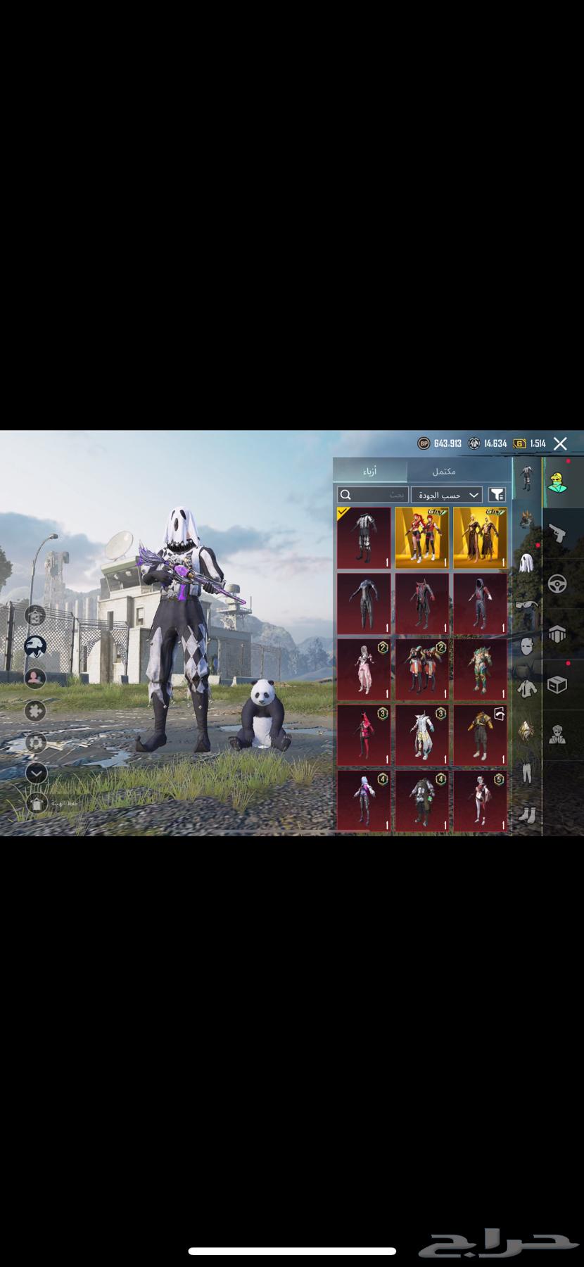 للبيع حساب ببجي موبايل64360536152963110