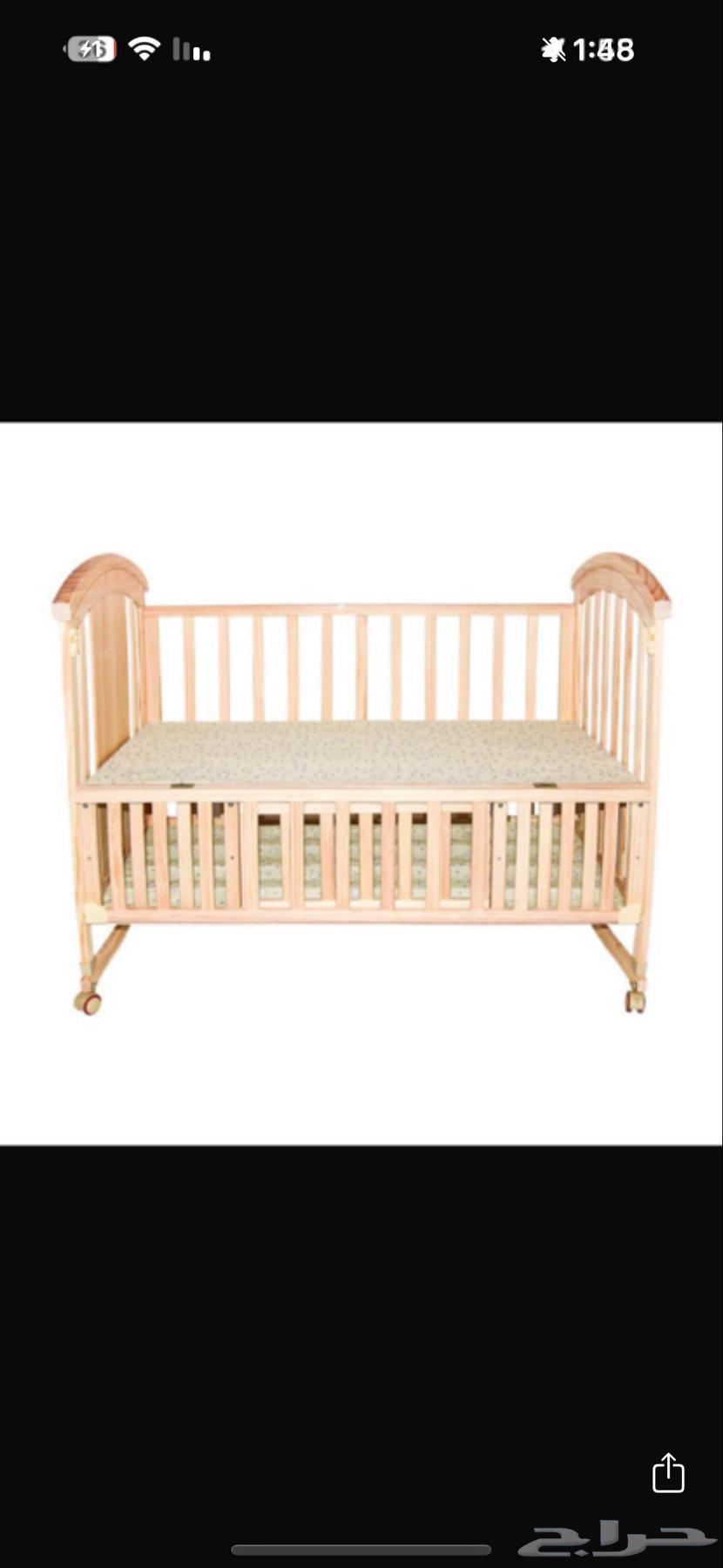 Wooden baby bed with mosquito net and vibration feature64355156767489111