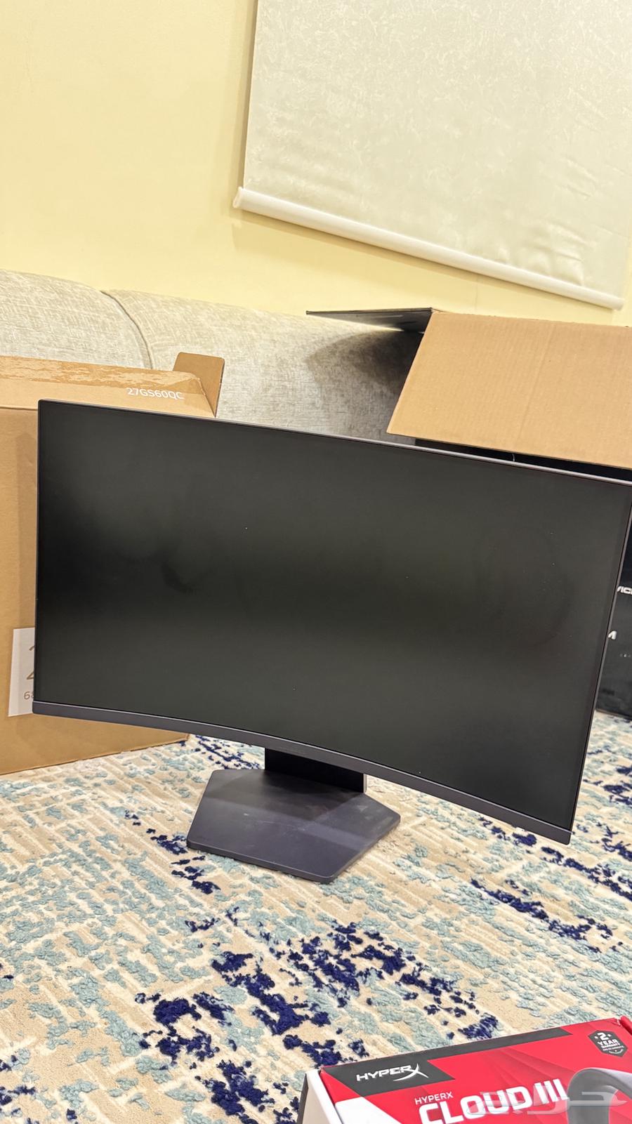 PC build with gaming monitor and HyperX Cloud III headset64368426715139111