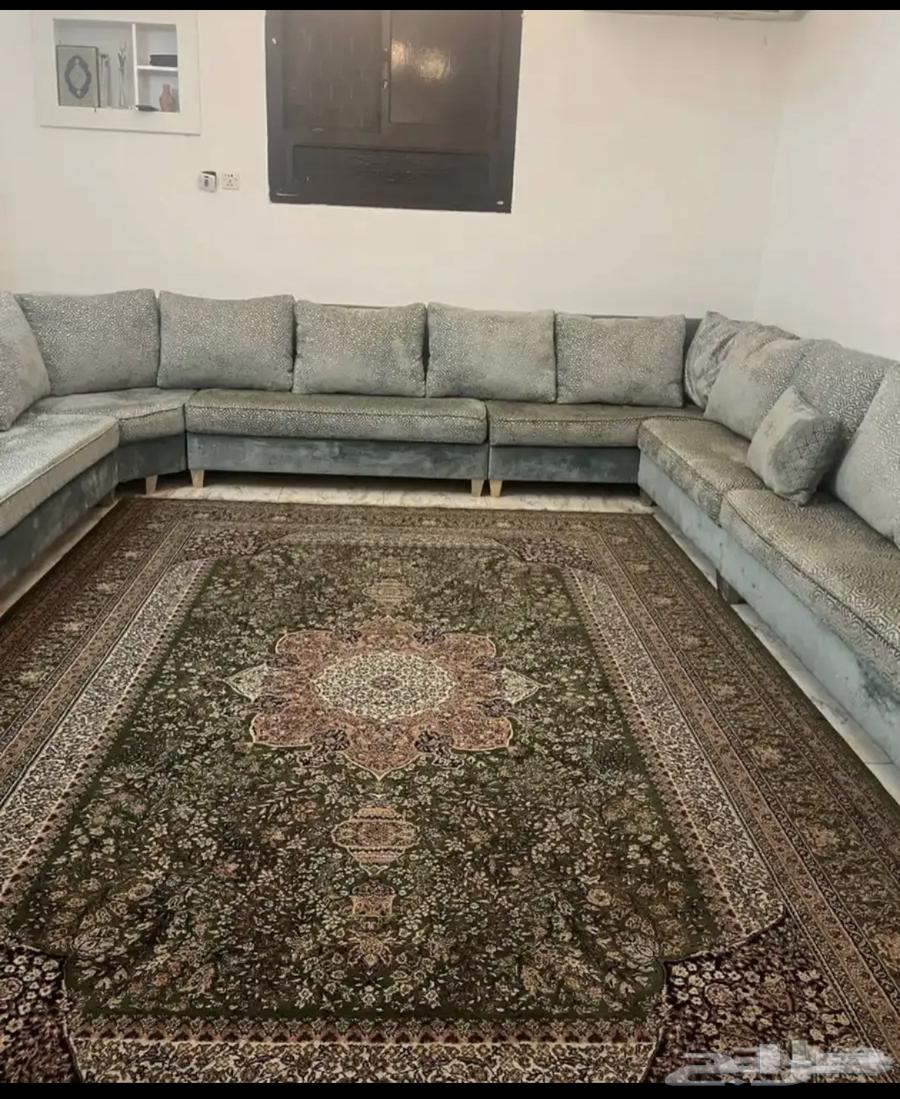 كنب لونلون رصاصي واخضر مستعمل بسيط64374934802945114