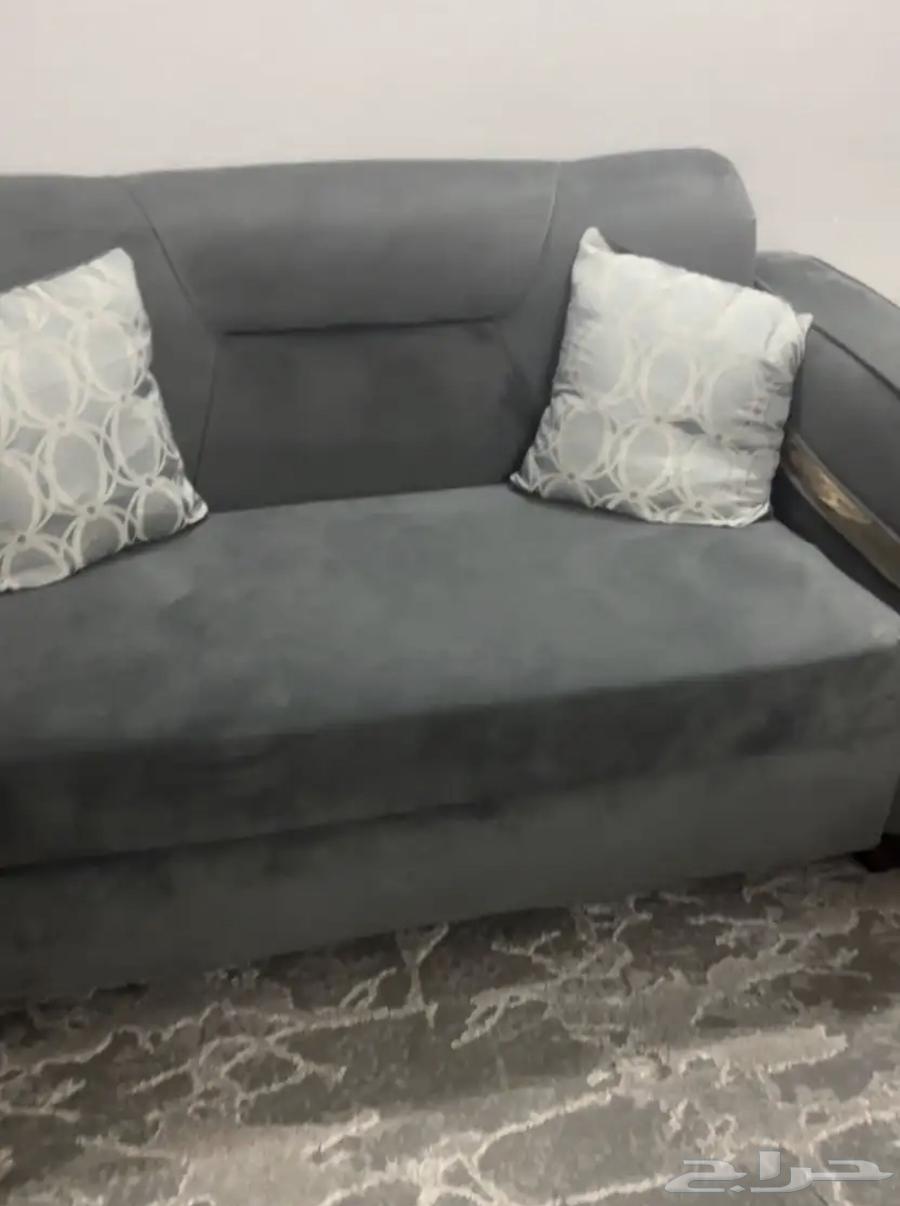 كنب لونلون رصاصي واخضر مستعمل بسيط64374934802945111