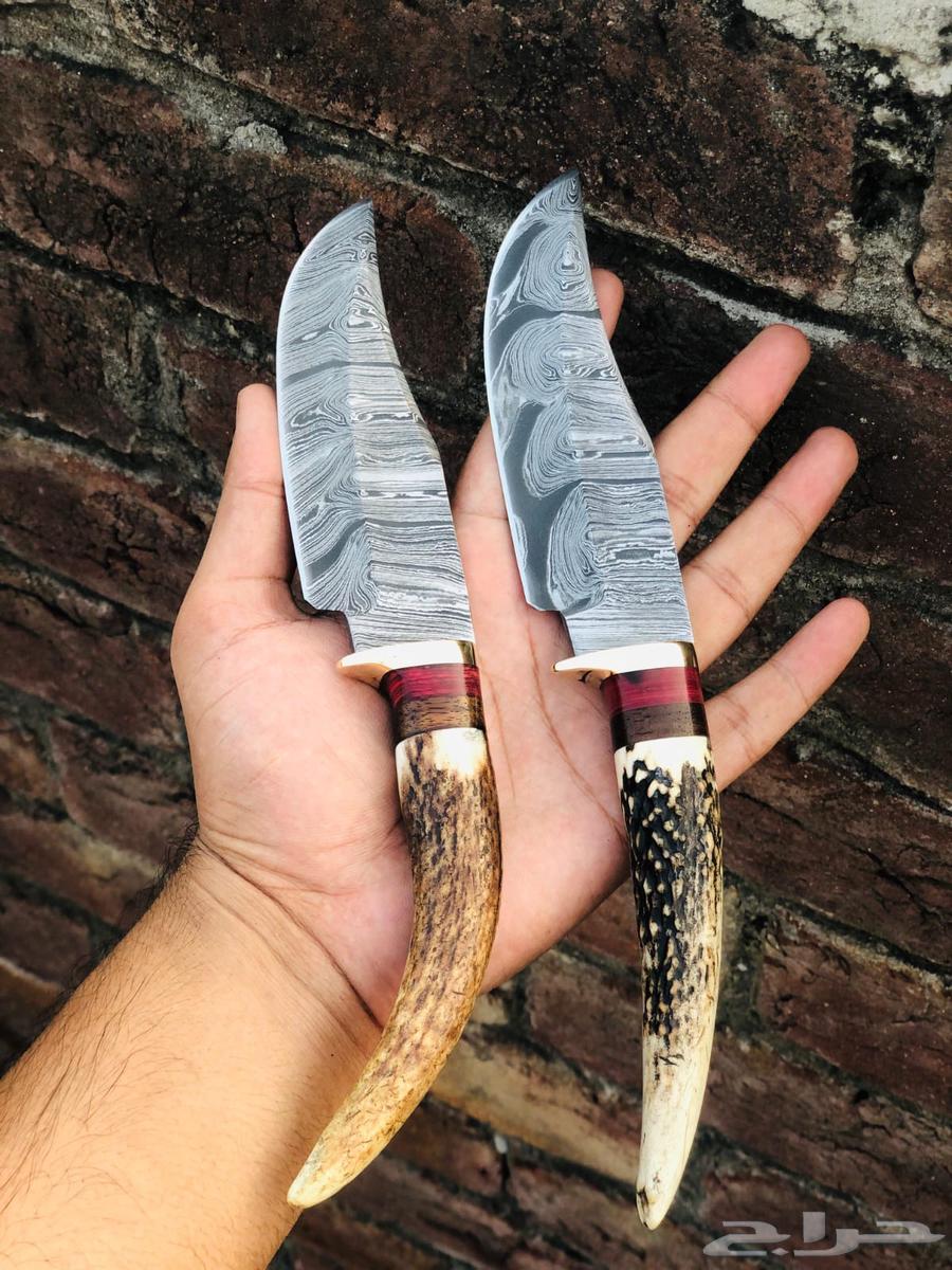 سكاكين دمشقيه بمقبض قرن غزال64375393045123111