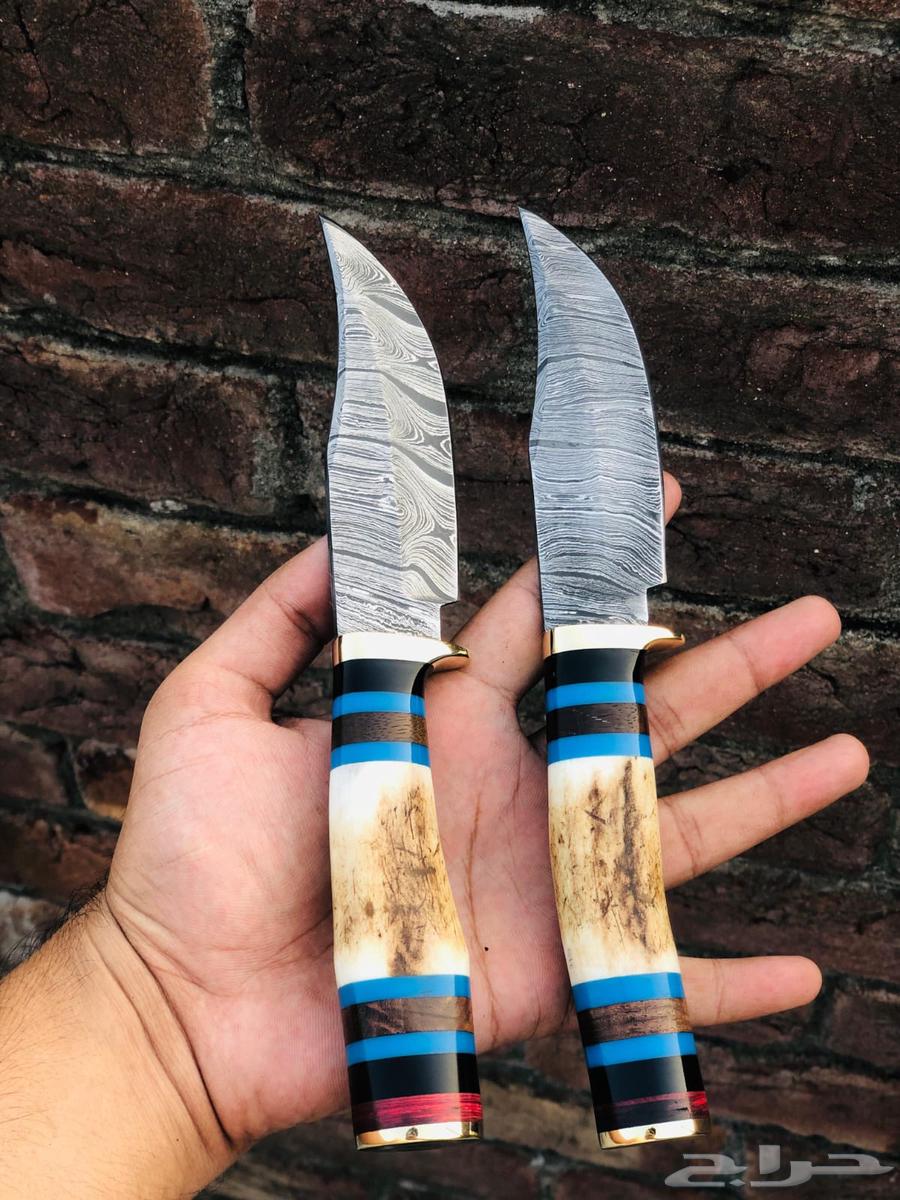 سكاكين دمشقيه بمقبض قرن غزال64375393045123110