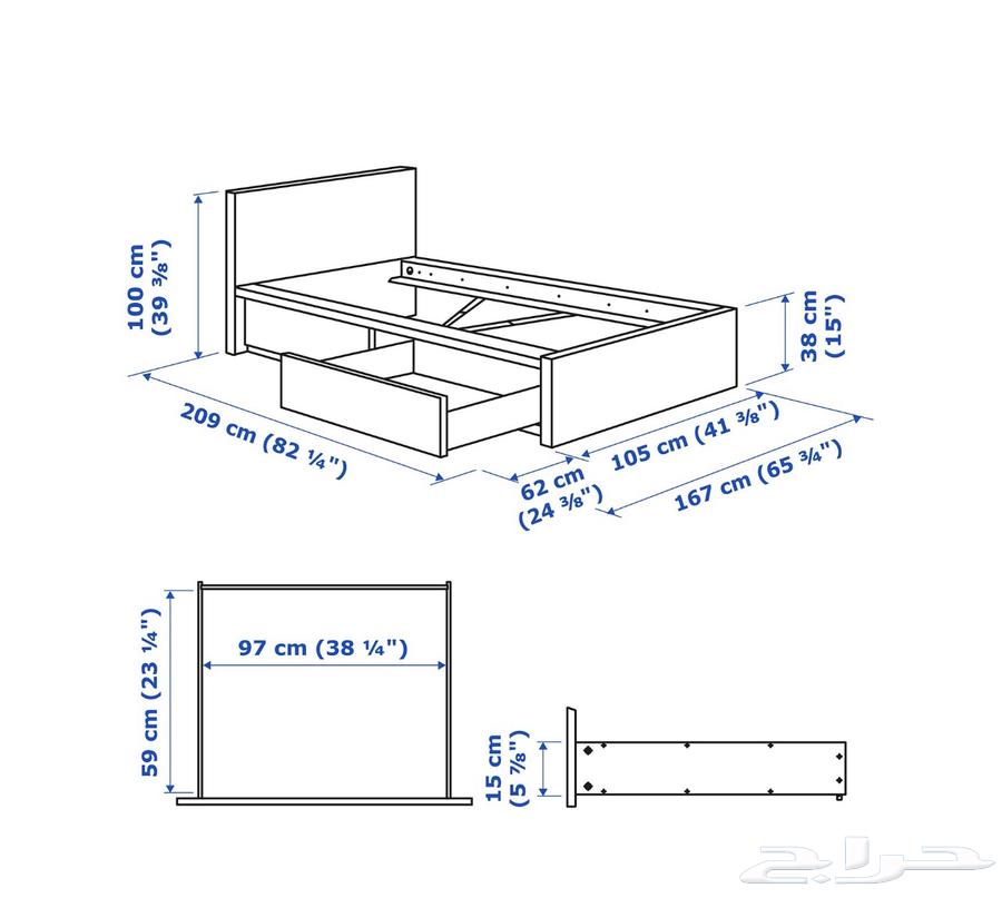 سريرين اسود من ايكيا64370626476673110