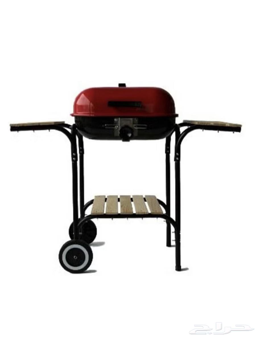 شواية فحم بارفف خشبية مع عجلات ورف64365557519619111