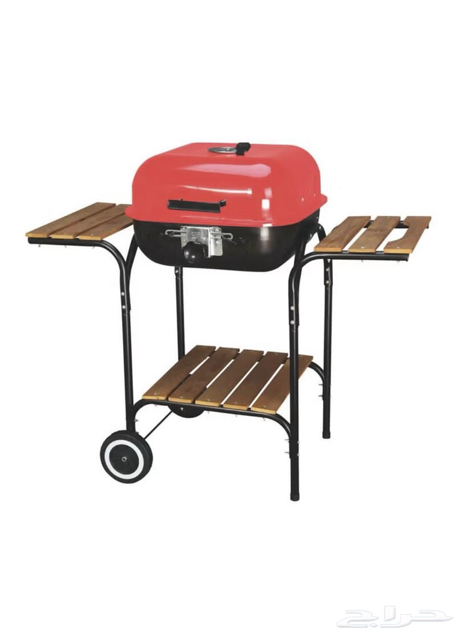 شواية فحم بارفف خشبية مع عجلات ورف64365557519619110