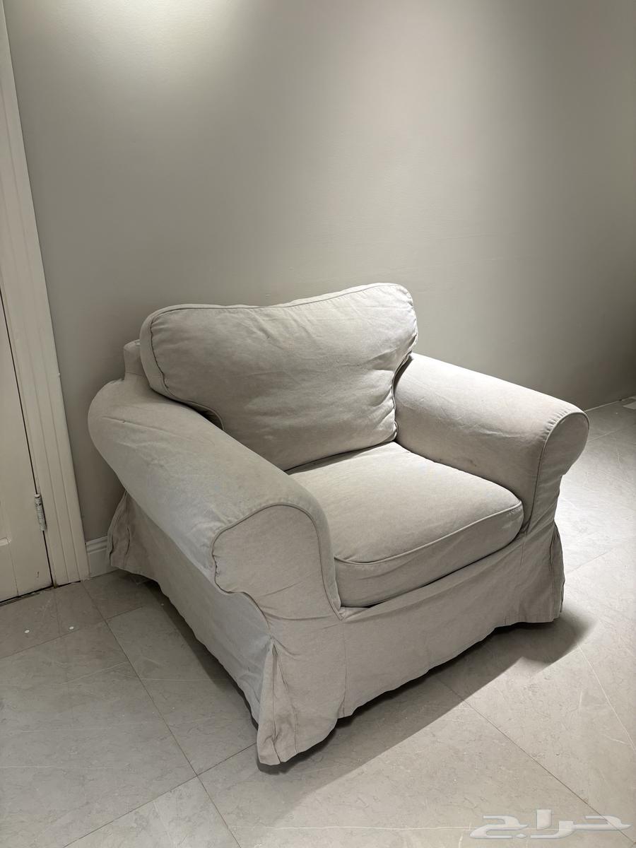 طقم كنب ايكيا 5 قطع مع مسند للقدم64368120060801110