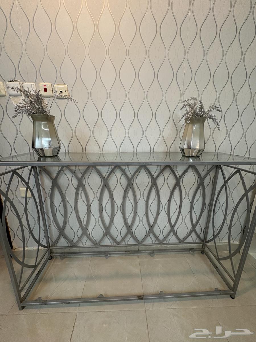 Complete living room set for sale including sofa with tables, carpet, curtain, and console64373312068225113