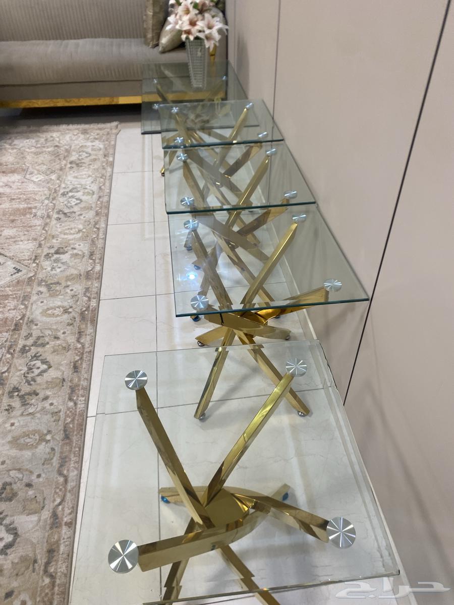 Glass tables with golden bases for sale64373107366913110