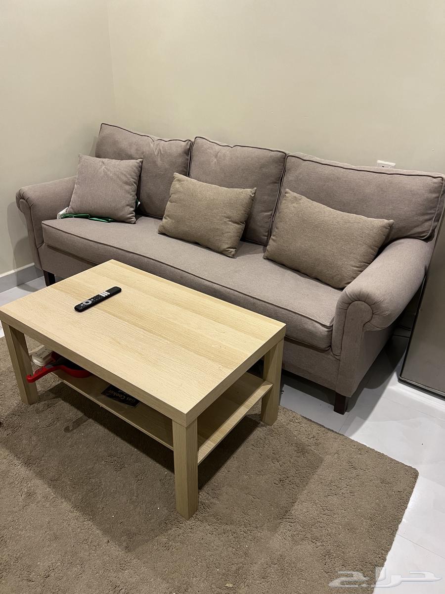سرير نفر ونص وكنبة مع طاولة ايكيا وسجادة وثلاجة للبيع64368441227649110