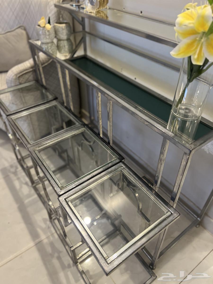 Large table, 4 chairs and console64375633023235110