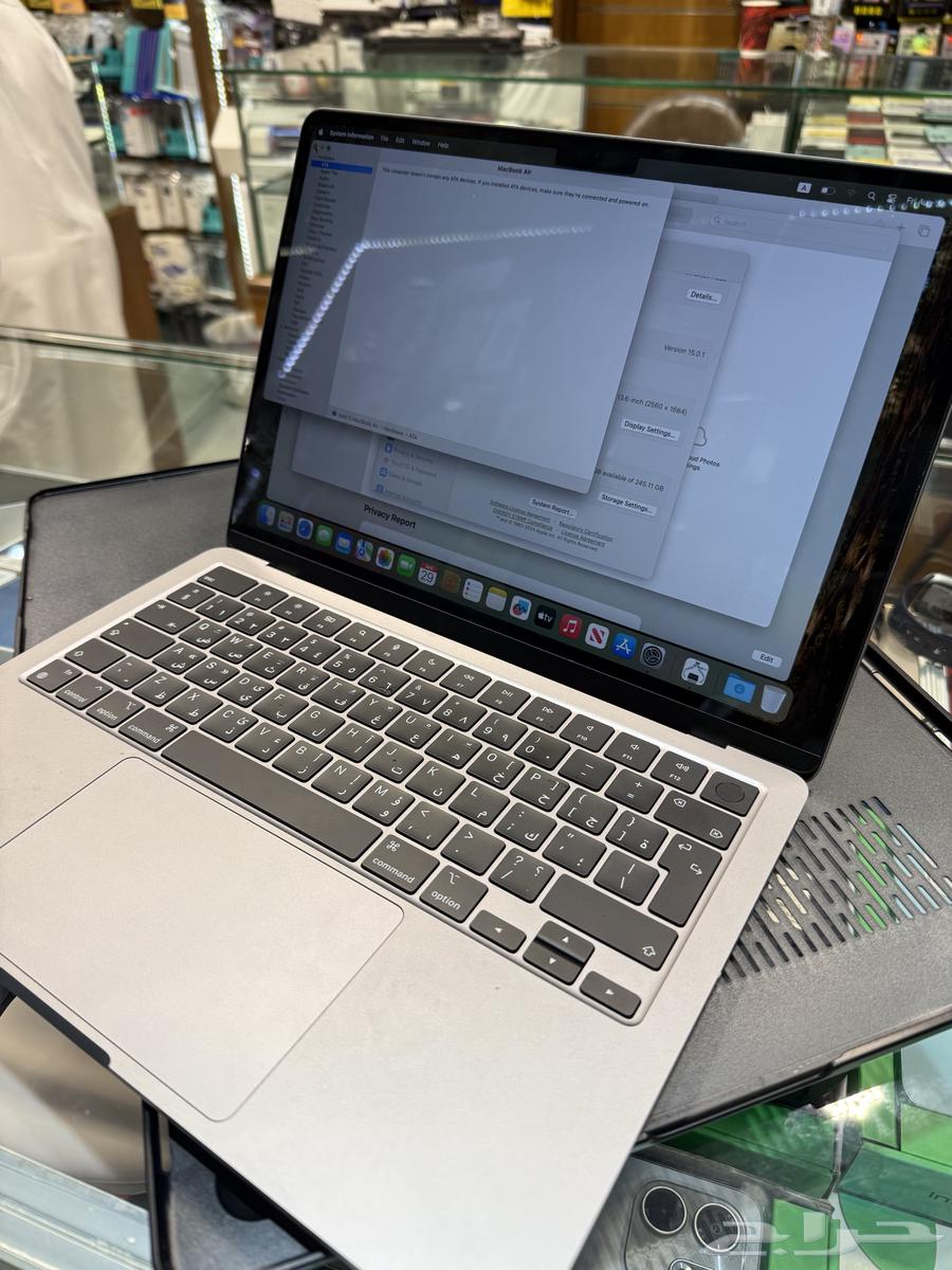 ماك بوك   آير 2022 256 قيقاء رام 8 معالج M264374039033475110