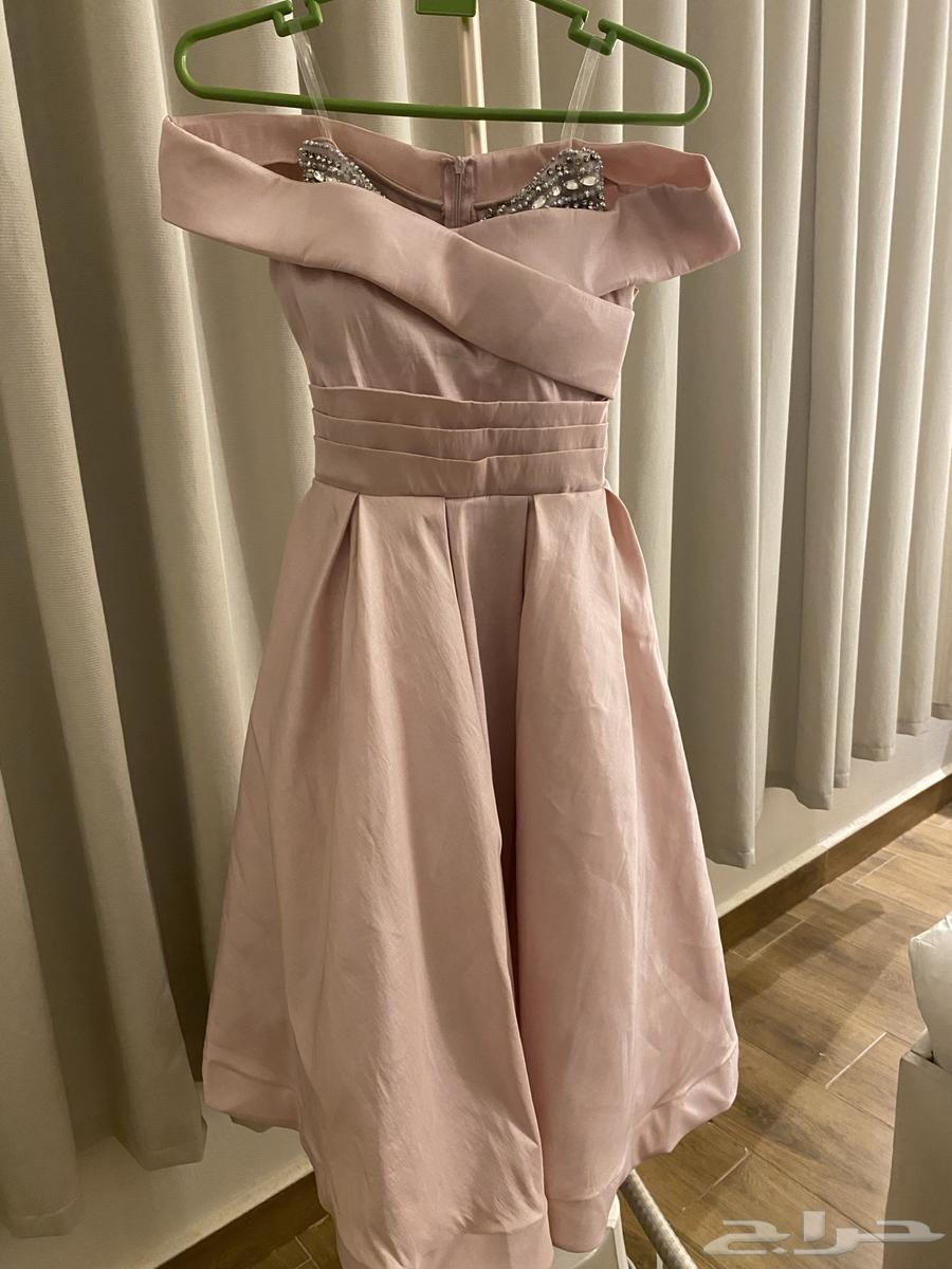 فستان نسائي يلبس L و LX قماشه ثقيل وفيه كرستال ينفع للحوامل64373698650241114