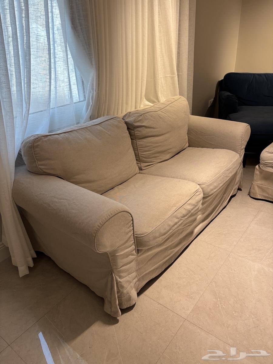 طقم كنب ايكيا 5 قطع مع مسند للقدم64368120060801113