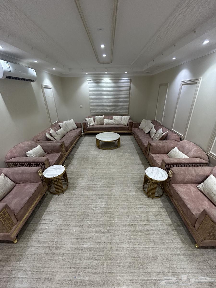 كنب 7 قطع وطاولات رخام ومده64365276663937110