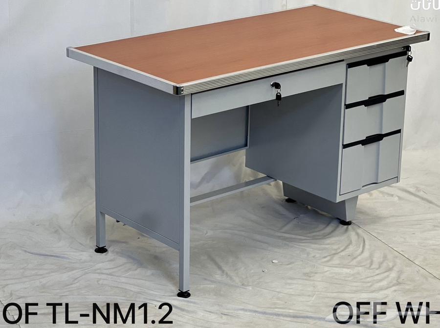 A desk with iron base and wooden top, and another fully wooden model available64375798299649110