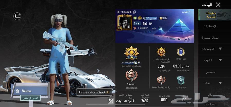 حساب ببجي للبيع64364545445633111