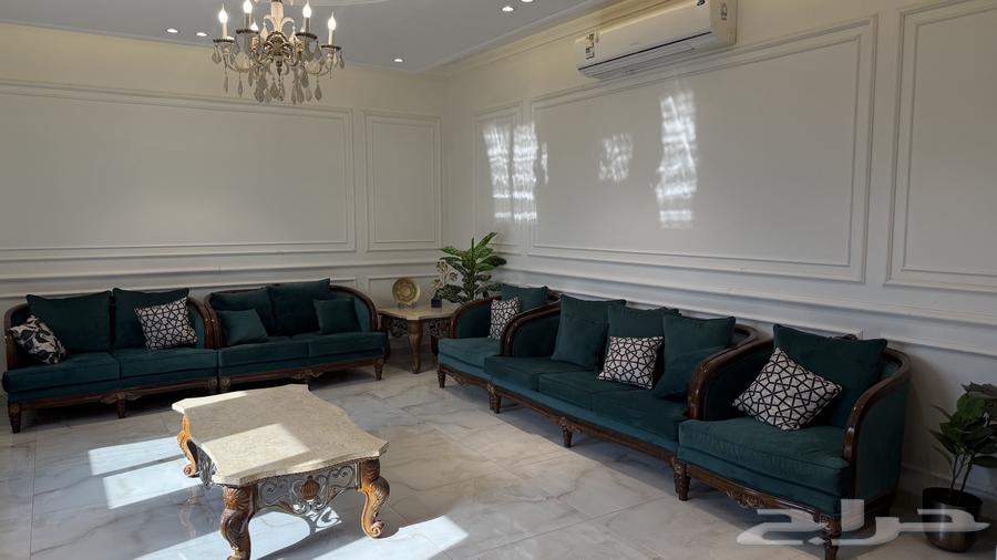 طقمين كنب كلاسيكي خشب منقوش فاخر64370115035906110