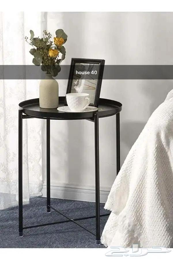 طاولة فولاذية دائرية باللون الأبيض 45 53 45 سم64375008394114111