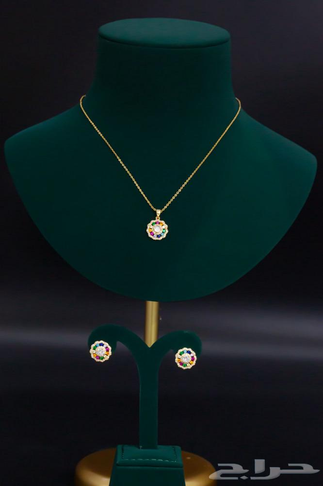 سلسال وحلق من بديل الذهب ب 9064376124765313111