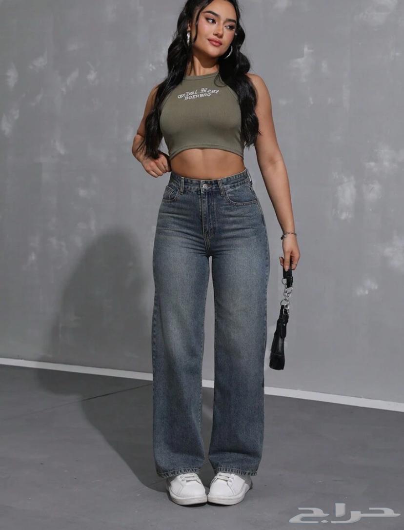 بنطلون جينز بخصر عالي64365159174786110