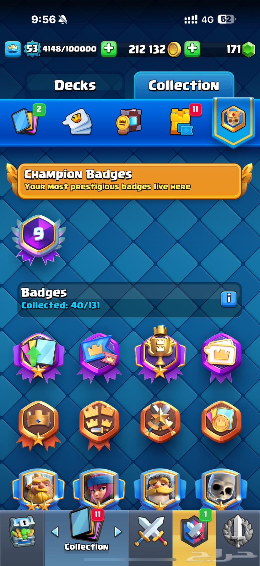 Clash Royale account 9k, full elite and 9-year badge64357615186562114