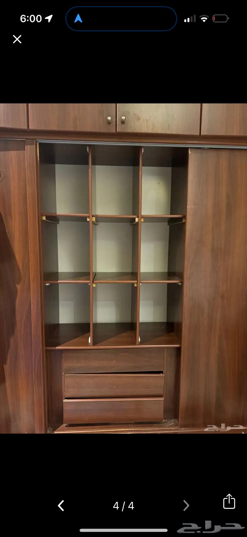 دولاب بني خشب مع مساحة تخزين64371994496899111