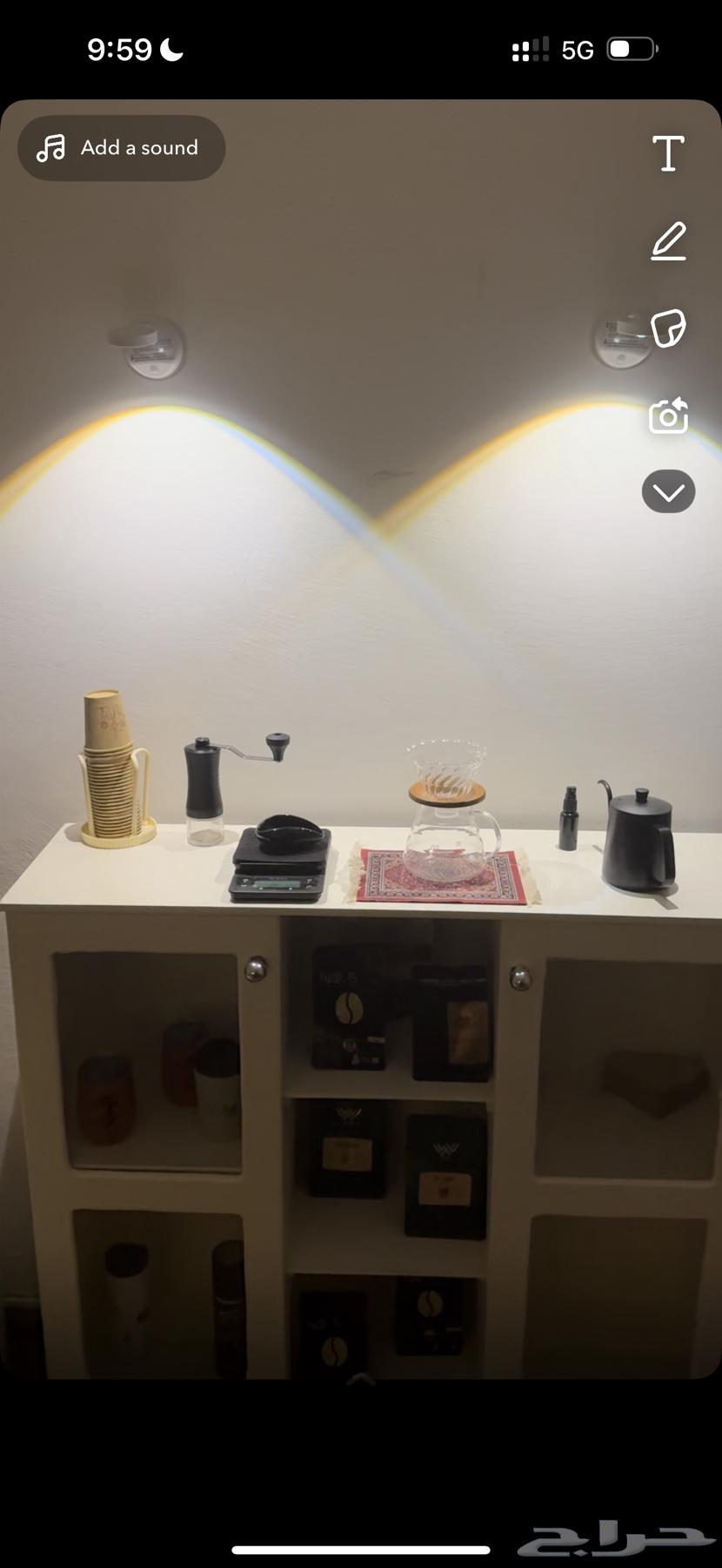 Corner coffee cabinet with two drawers, inside the drawer there are two shelves, and in the middle there are three open shelves64376140162947110