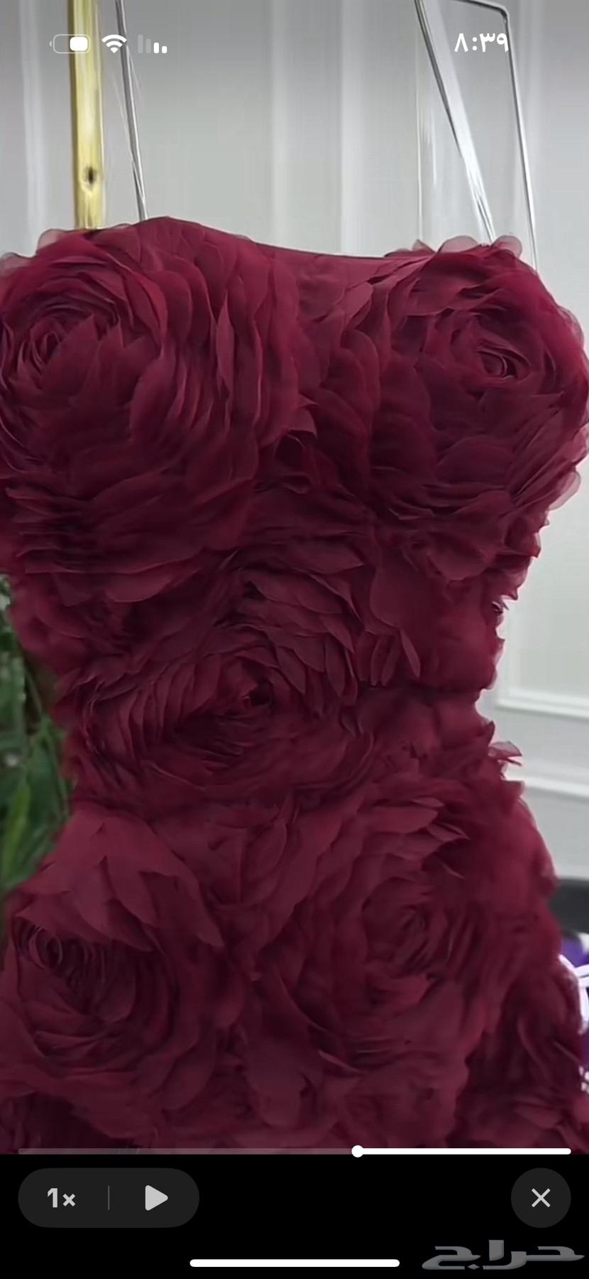 فستان ورد عنابي64374568816513112
