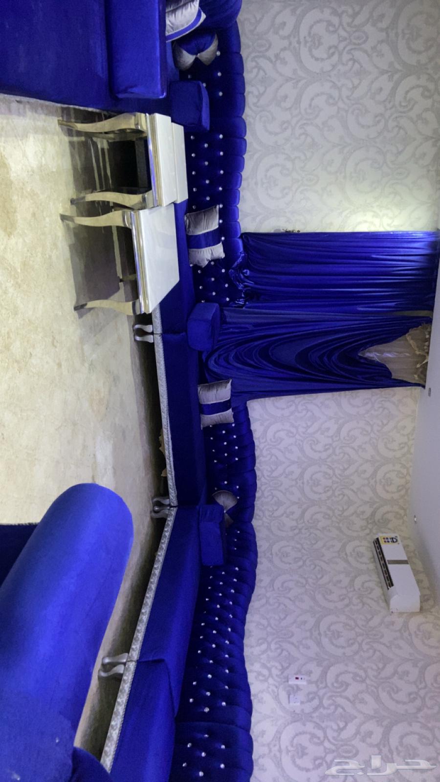 كنب مجلس باللون الازرق جديد 11 قطعة السعر 100064389059008385112