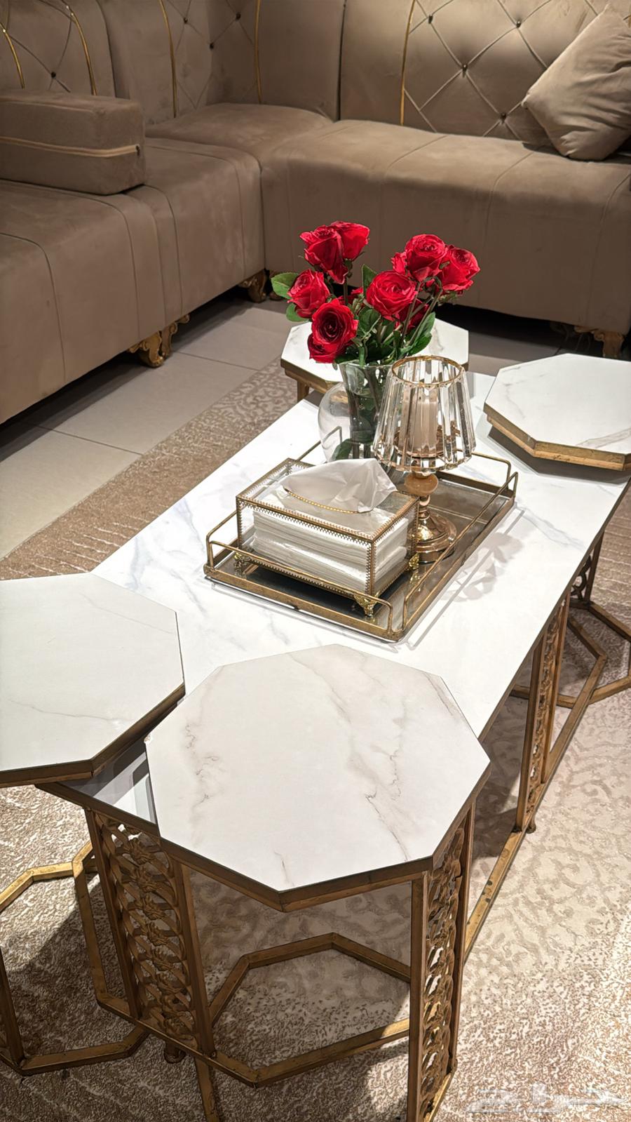 Sofa set with tables and chandeliers for sale64390471955587114