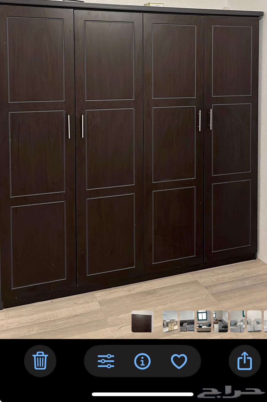 دولاب غرفة نوم تفصيل 4 ابواب شبه جديد64383774504833110