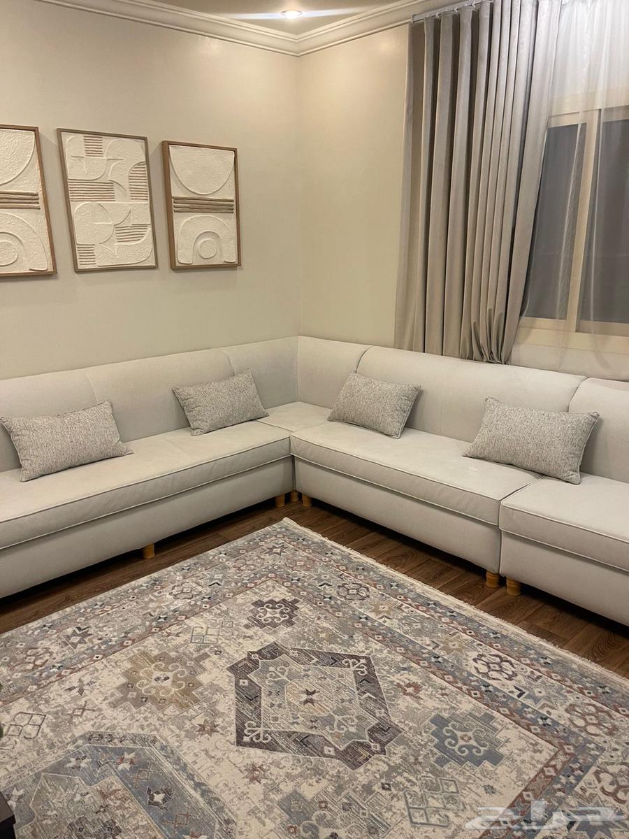 كنب زاوية قماش شانيل للبيع64384409932931111