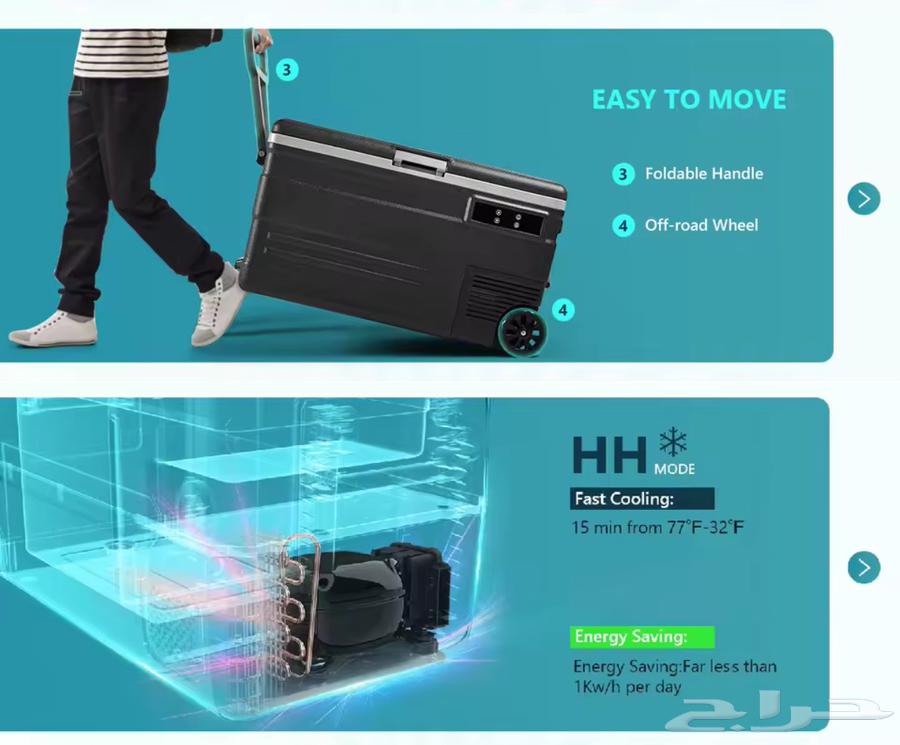 ثلاجة متنقله 75 لتر جديده64378484212483114
